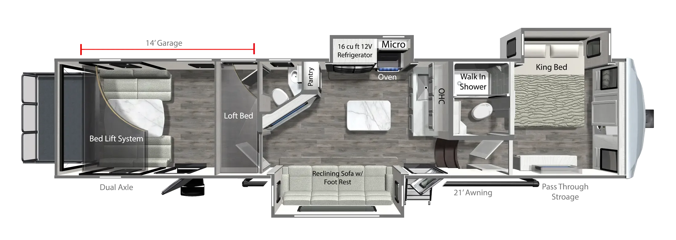 2026 Dutchmen Voltage V-Series 3850 floor plan diagram