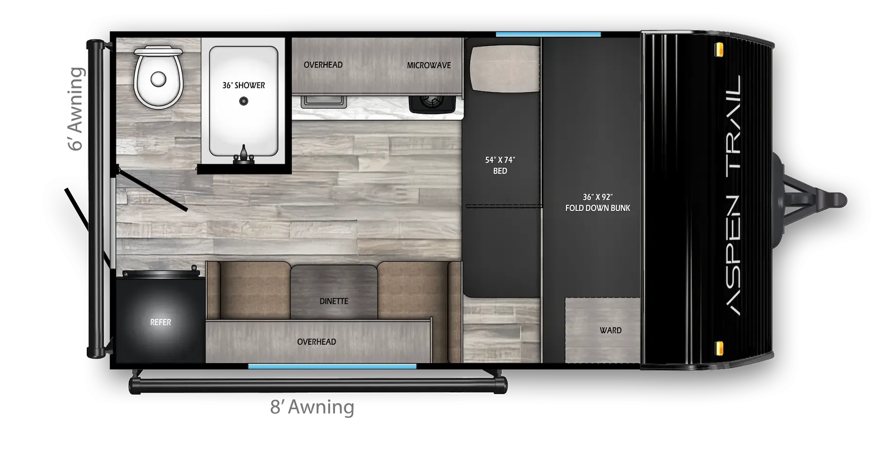 2026 Dutchmen Aspen Trail Mini 13FB floor plan diagram