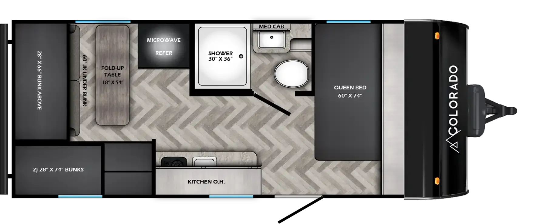 2026 Dutchmen Colorado 17QBC floor plan diagram