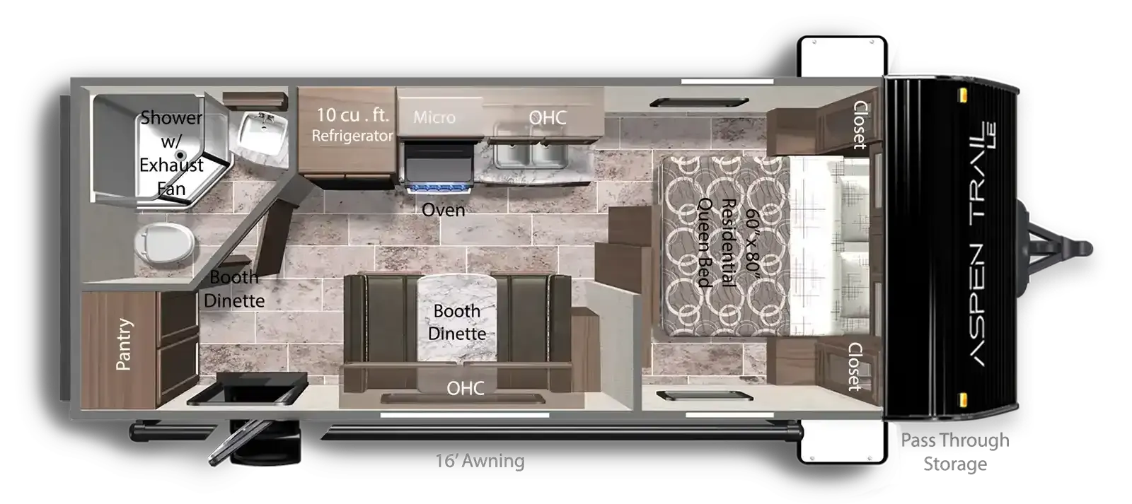 2026 Dutchmen Aspen Trail LE 19RB floor plan diagram