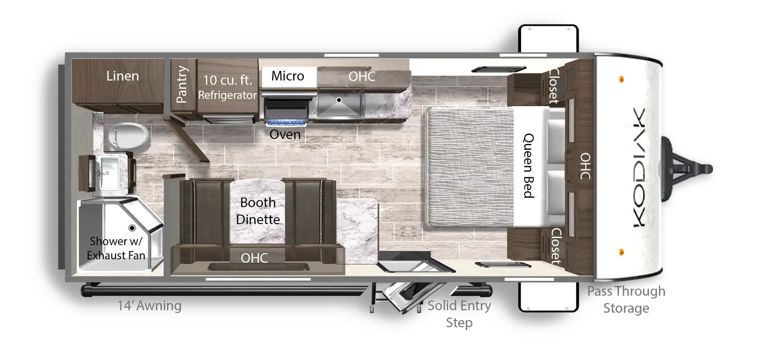 2026 Dutchmen Kodiak 201QB floor plan diagram