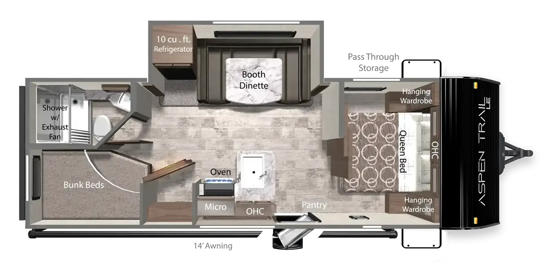 2026 Dutchmen Aspen Trail LE 23BH floor plan diagram
