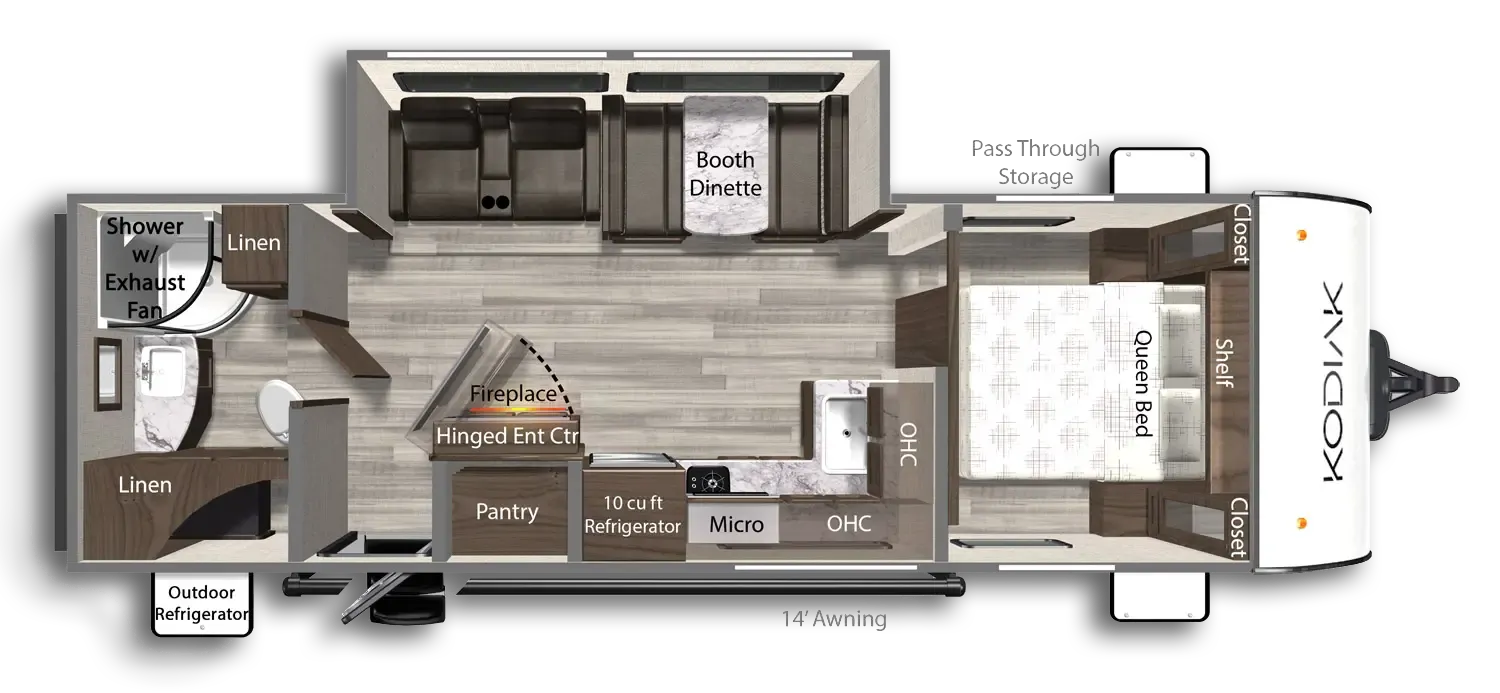 2026 Dutchmen Kodiak 260RBSL floor plan diagram
