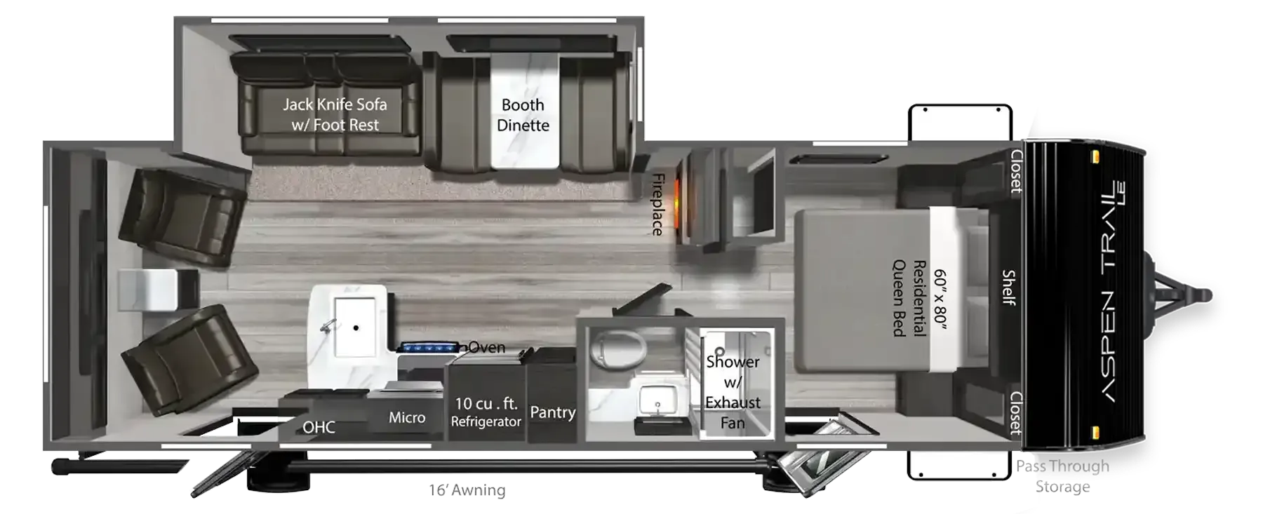 2026 Dutchmen Aspen Trail LE 26RL floor plan diagram