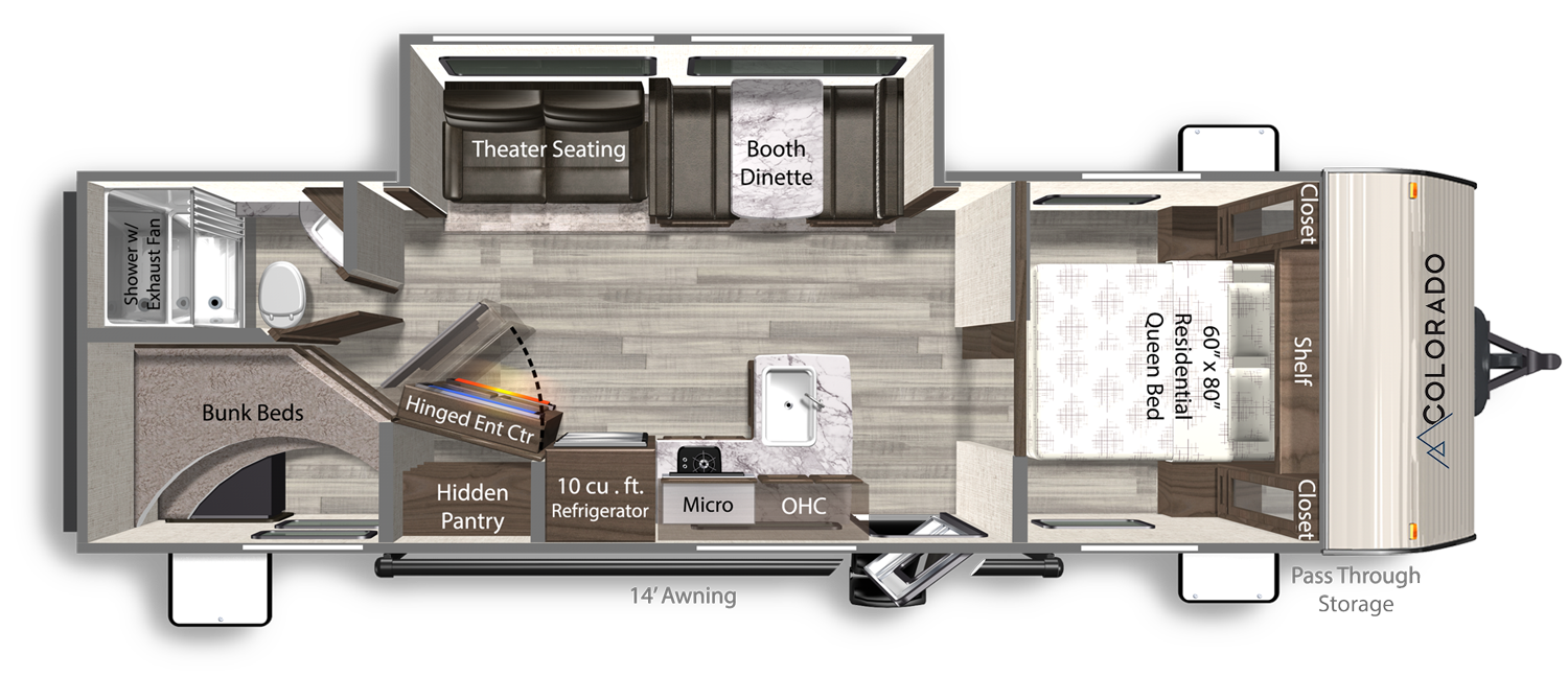 2026 Dutchmen Colorado 270BHC floor plan diagram
