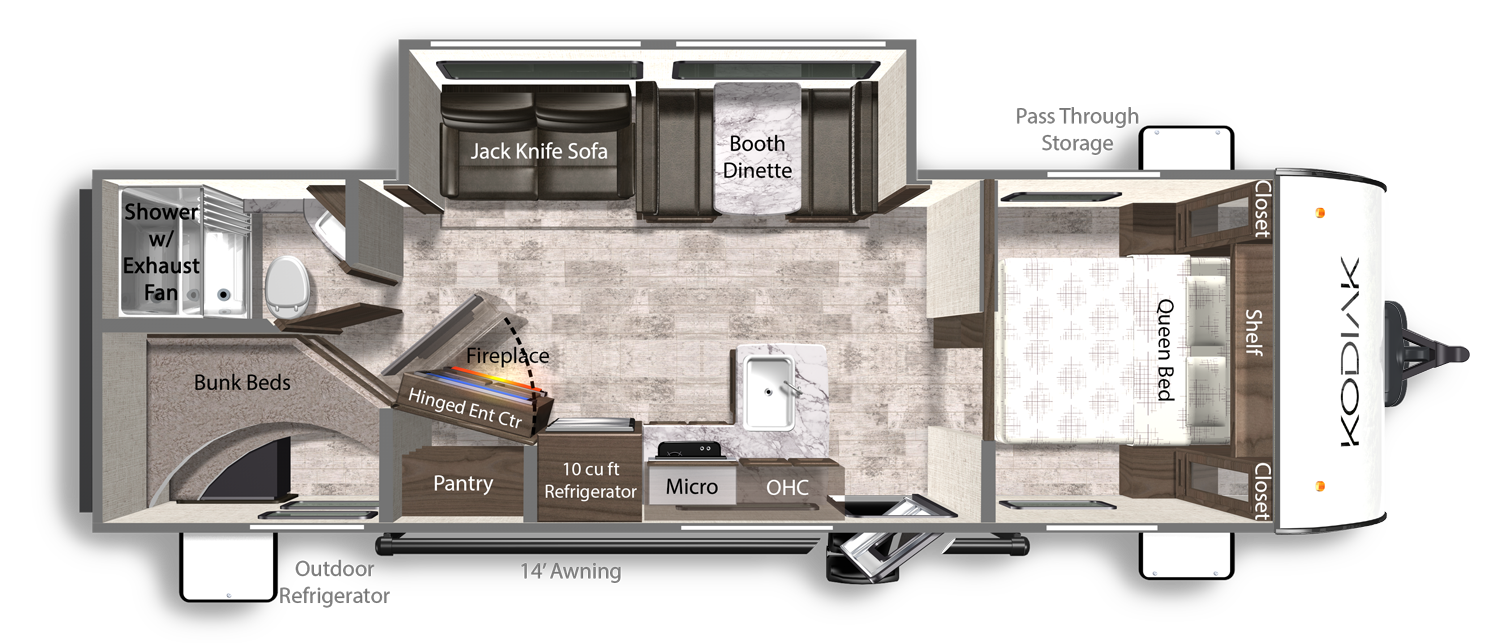 2026 Dutchmen Kodiak 270BHSL floor plan diagram