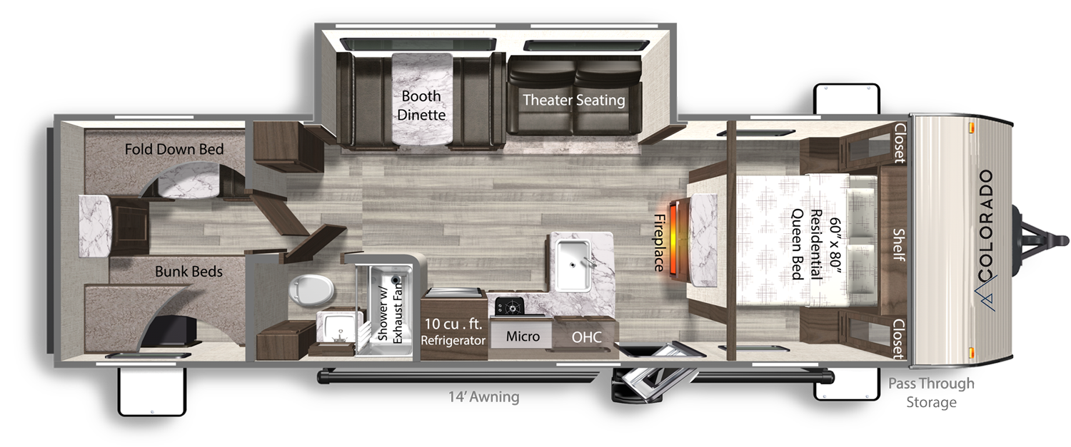 2026 Dutchmen Colorado 280BHC floor plan diagram
