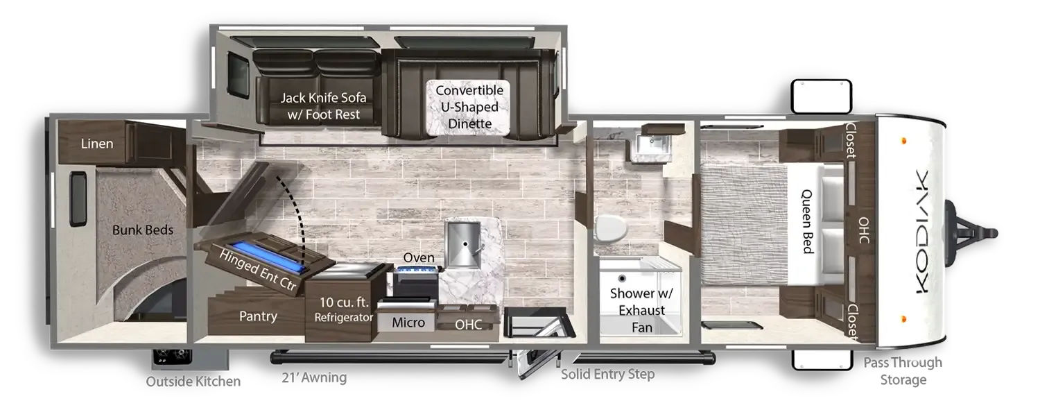 2026 Dutchmen Kodiak 296BHSL floor plan diagram