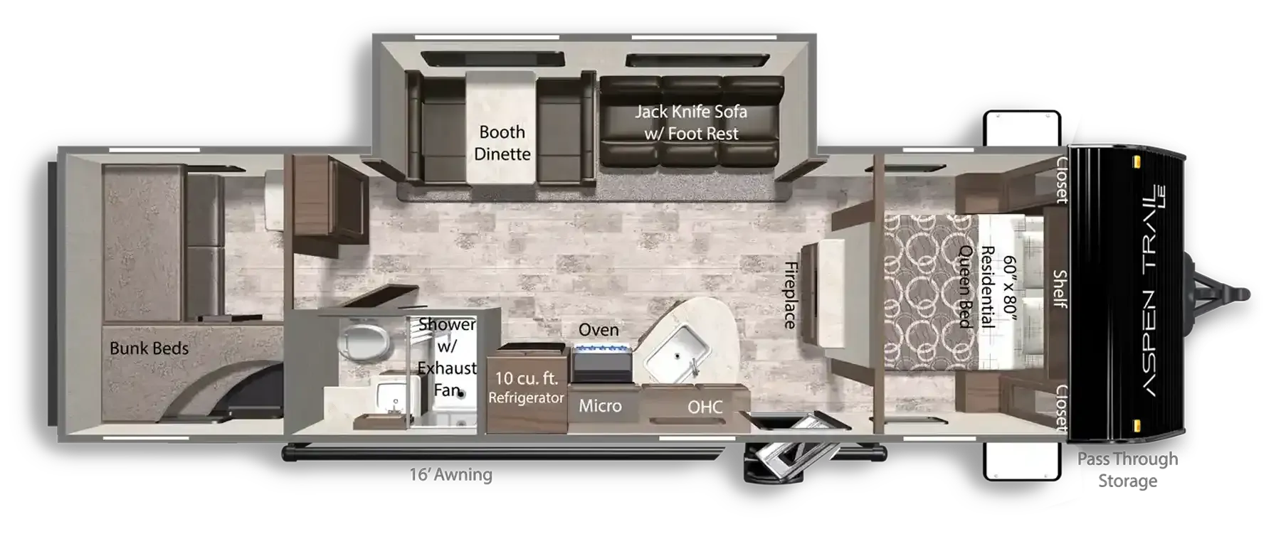 2026 Dutchmen Aspen Trail LE 29BH floor plan diagram
