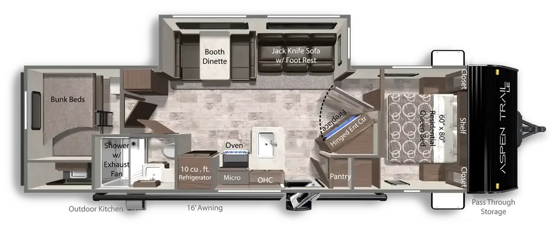 2026 Dutchmen Aspen Trail LE 29TB floor plan diagram