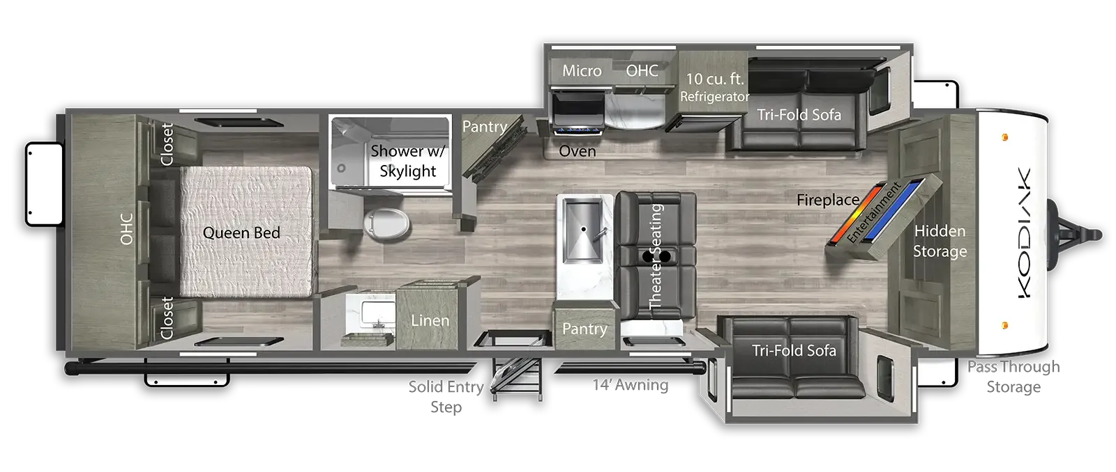 2026 Dutchmen Kodiak 310FLSL floor plan diagram
