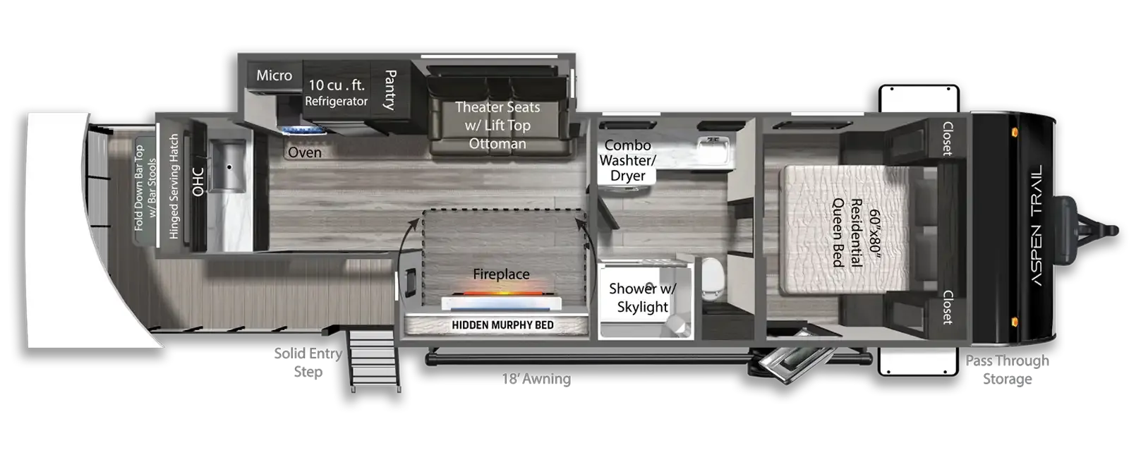 2026 Dutchmen Aspen Trail 3200WAP floor plan diagram