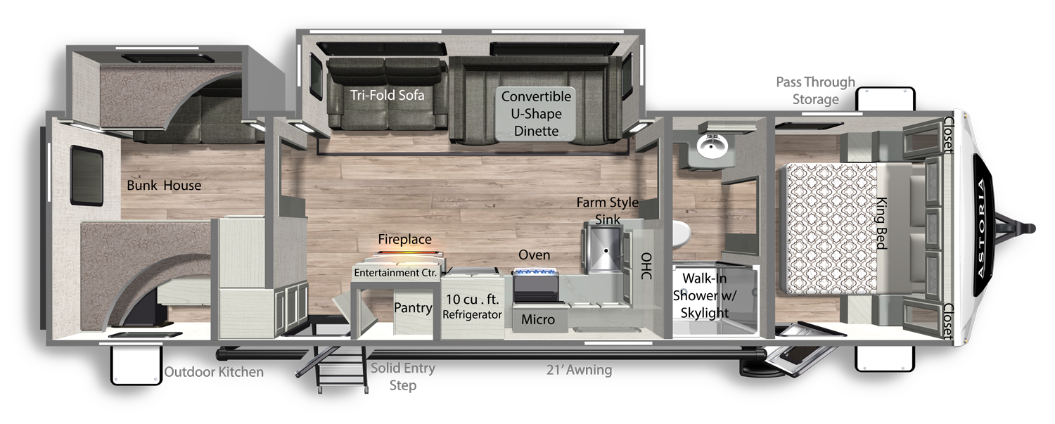 2026 Dutchmen Astoria 3203BH floor plan diagram