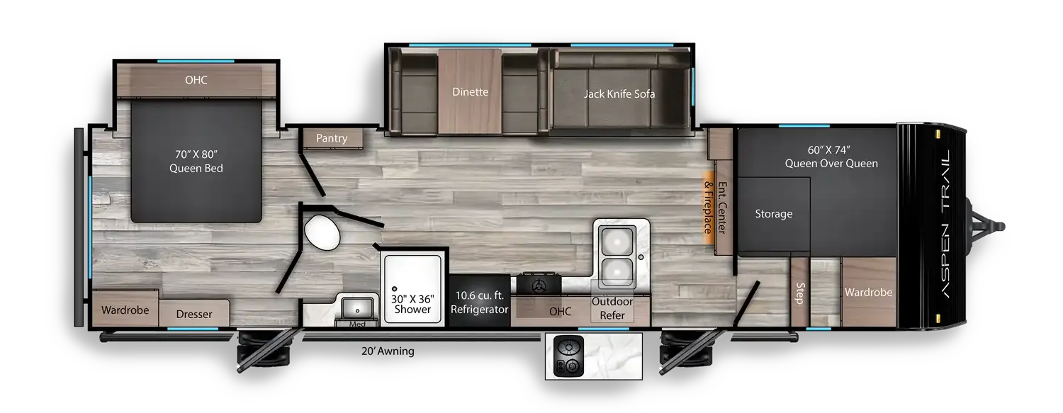 2026 Dutchmen Aspen Trail 3225FBS floor plan diagram