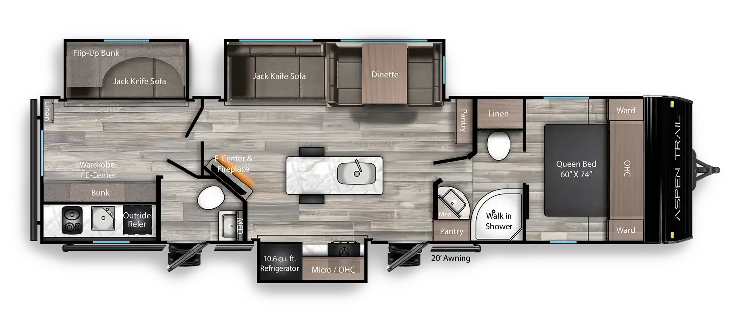 2026 Dutchmen Aspen Trail 3310BHS floor plan diagram