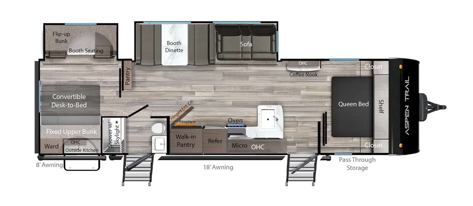 2026 Dutchmen Aspen Trail LE 33QB floor plan diagram