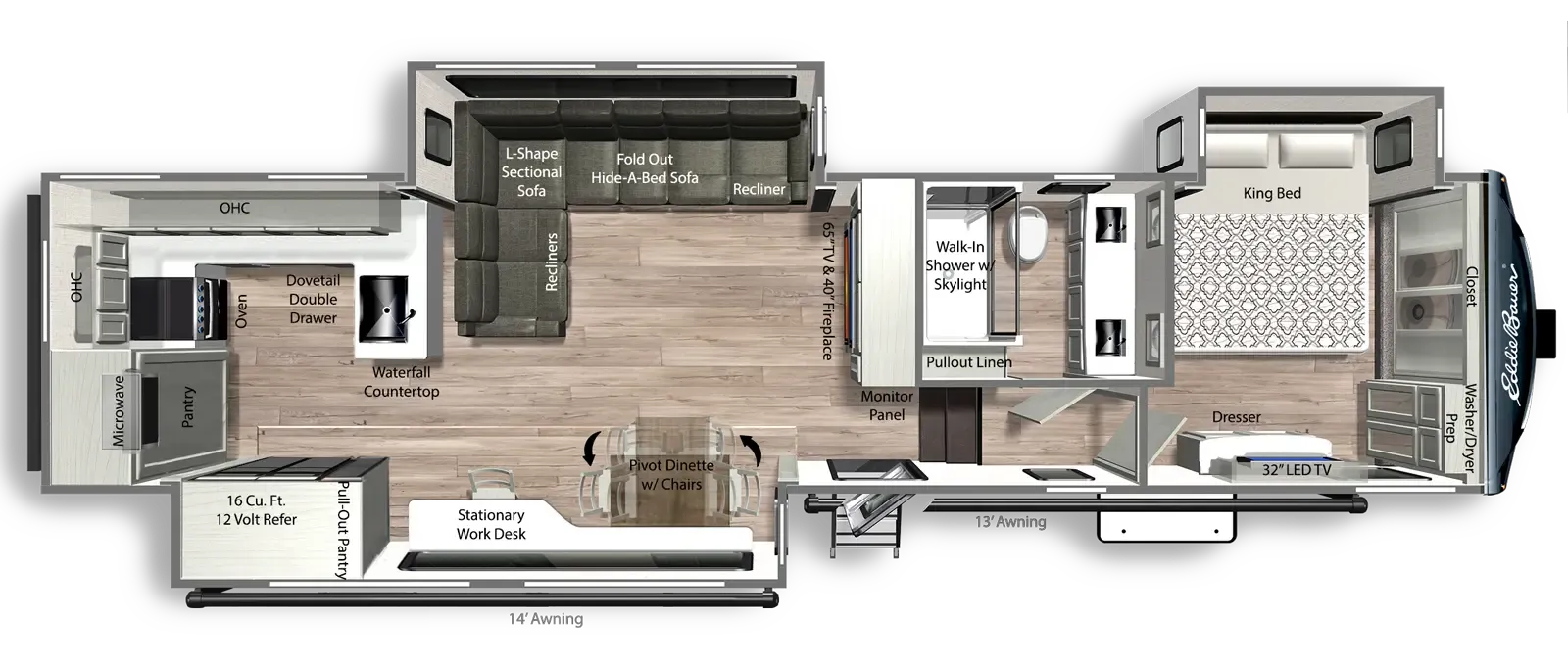 2026 Dutchmen Eddie Bauer 3511RK floor plan diagram