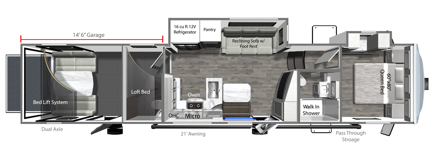2026 Dutchmen Voltage V-Series 3800 floor plan diagram
