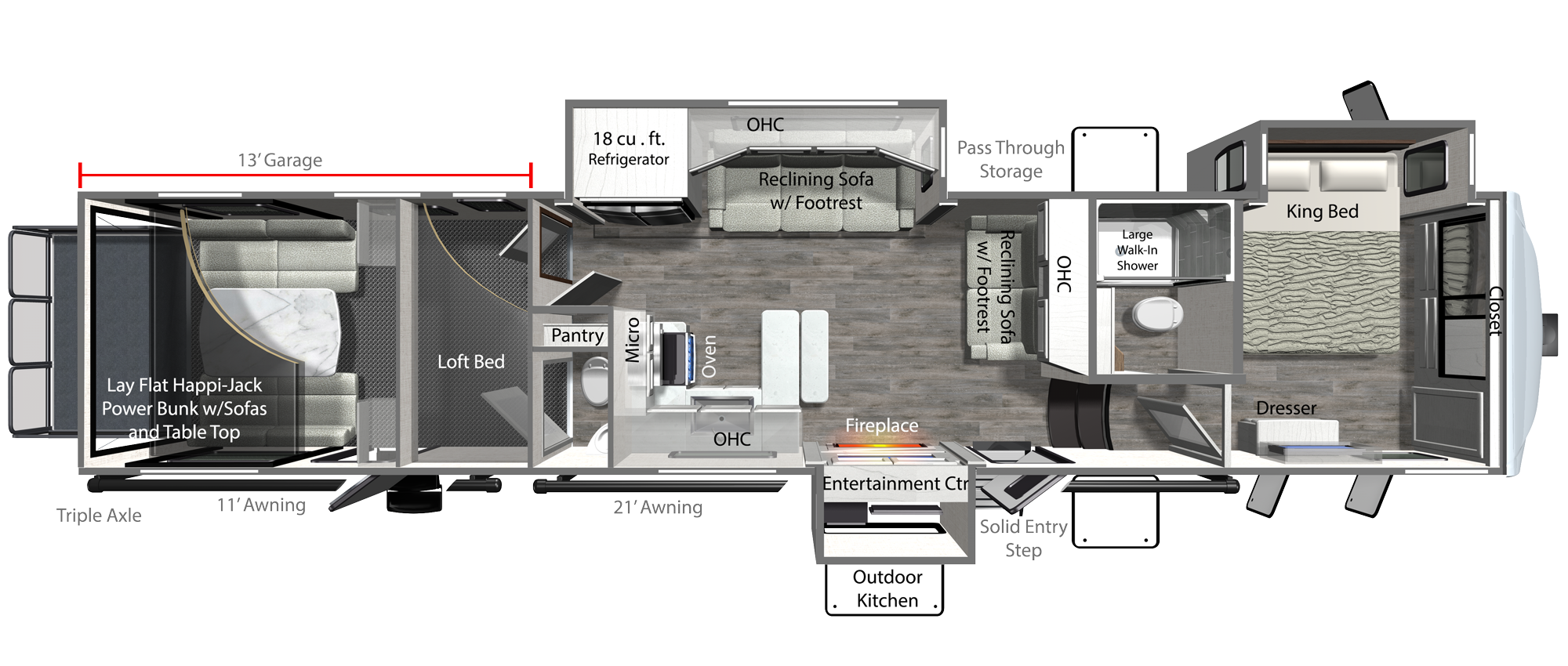 2026 Dutchmen Voltage Triton 4013 floor plan diagram