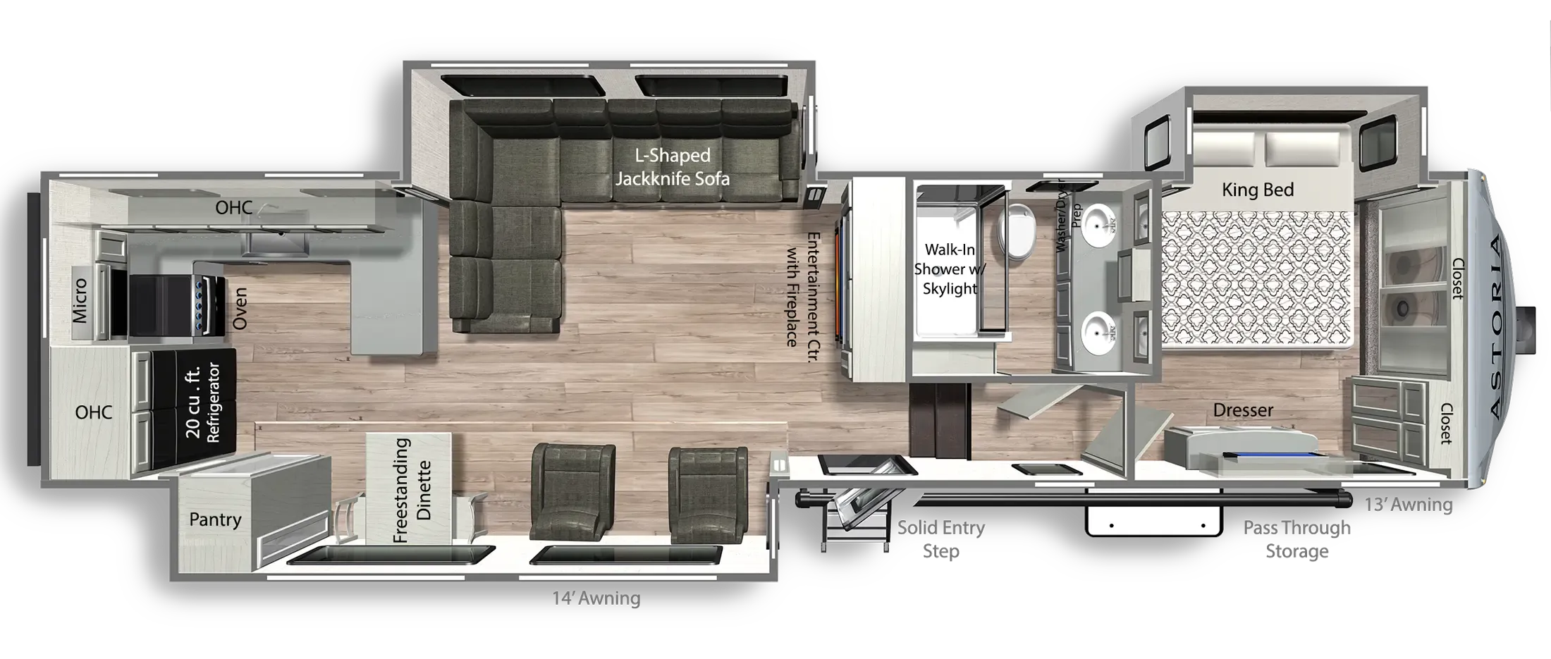 2026 Dutchmen Astoria 3403RKP floor plan diagram