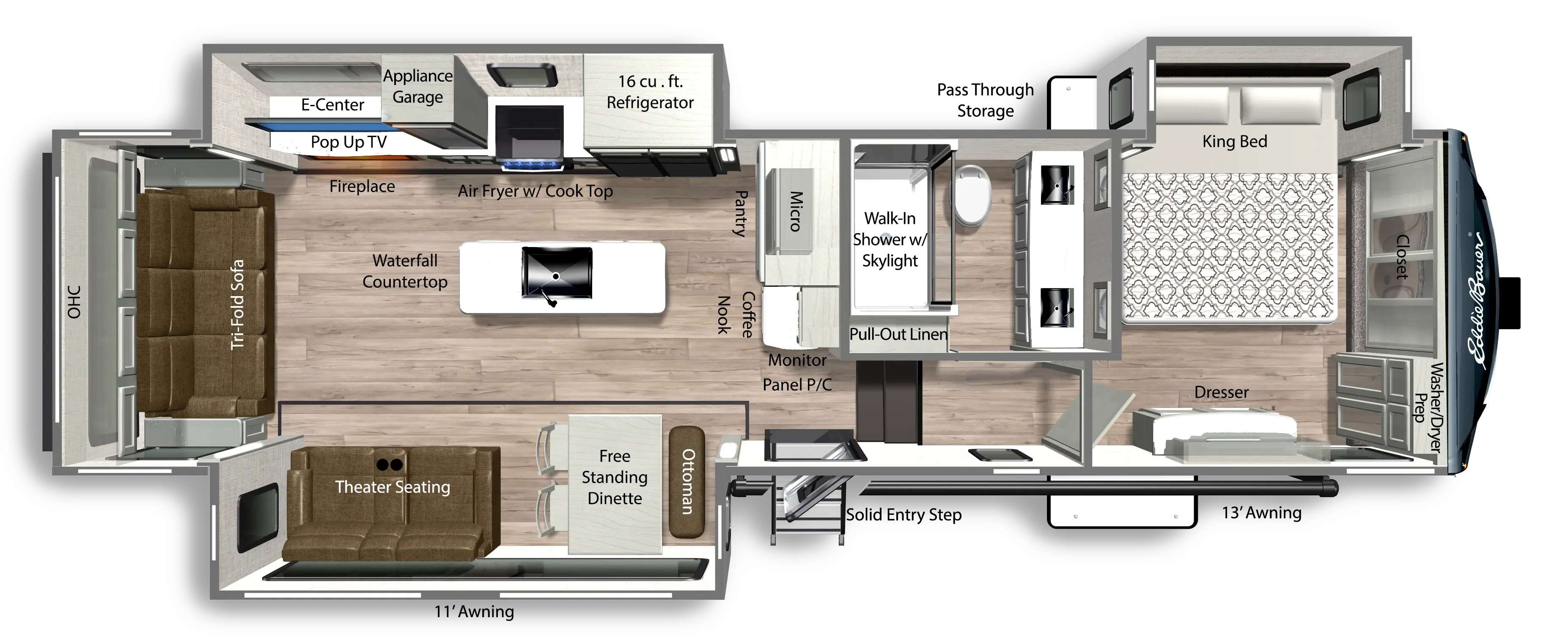 2026 Dutchmen Eddie Bauer 3210RL floor plan diagram