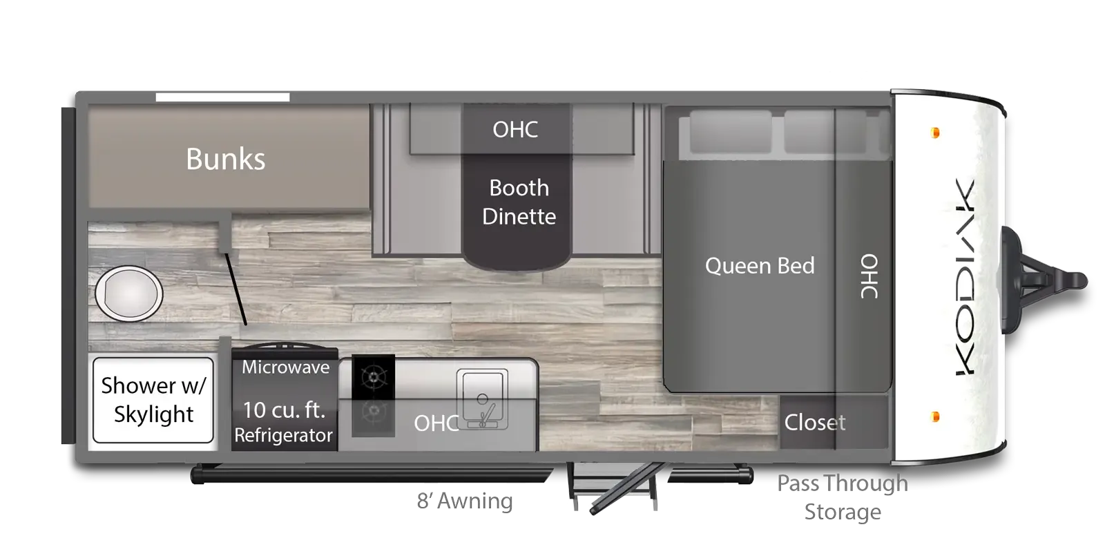 2026 Dutchmen Kodiak 178BHS floor plan diagram