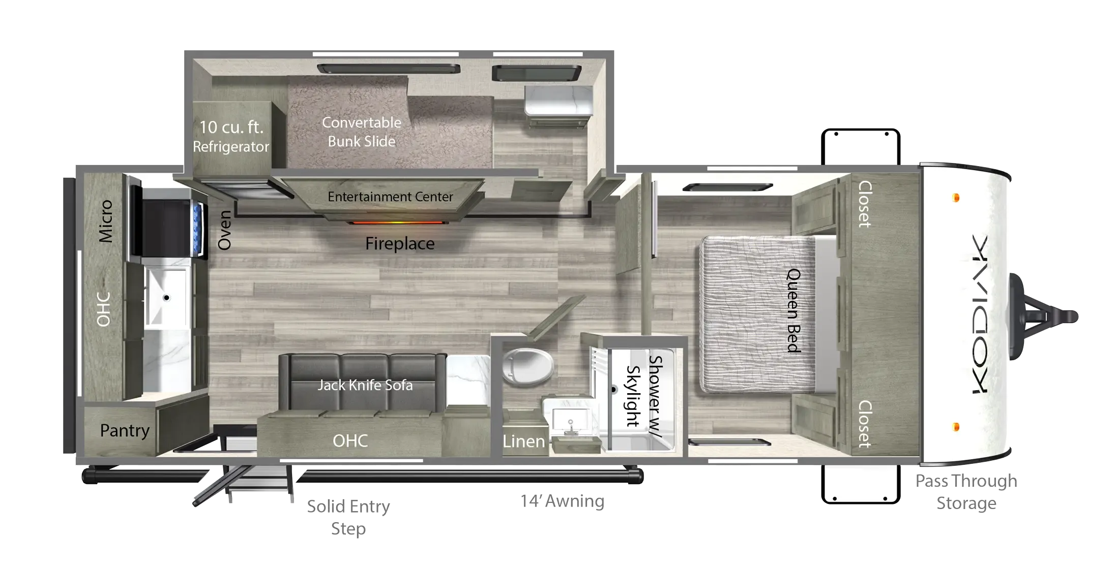 2026 Dutchmen Kodiak 241BHSL floor plan diagram