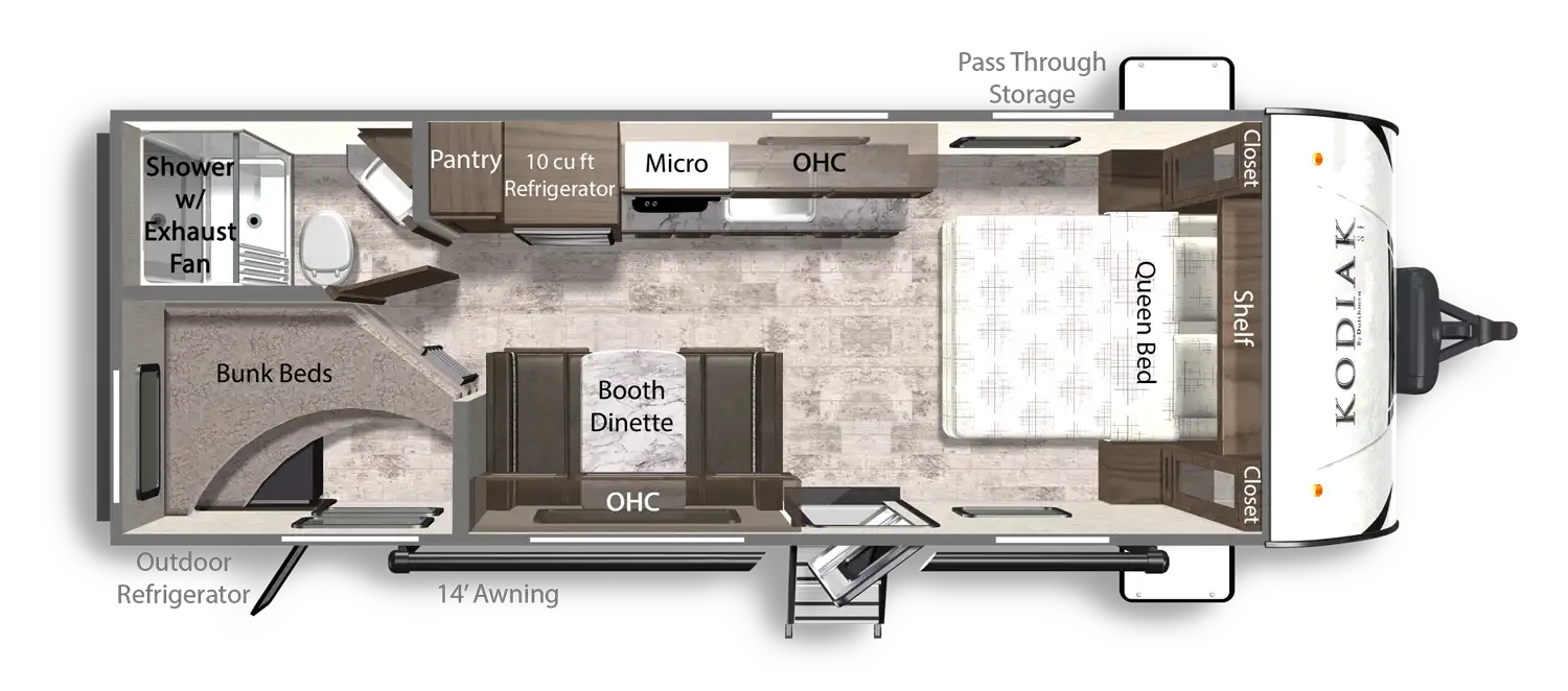 2026 Dutchmen Kodiak 220BHS floor plan diagram