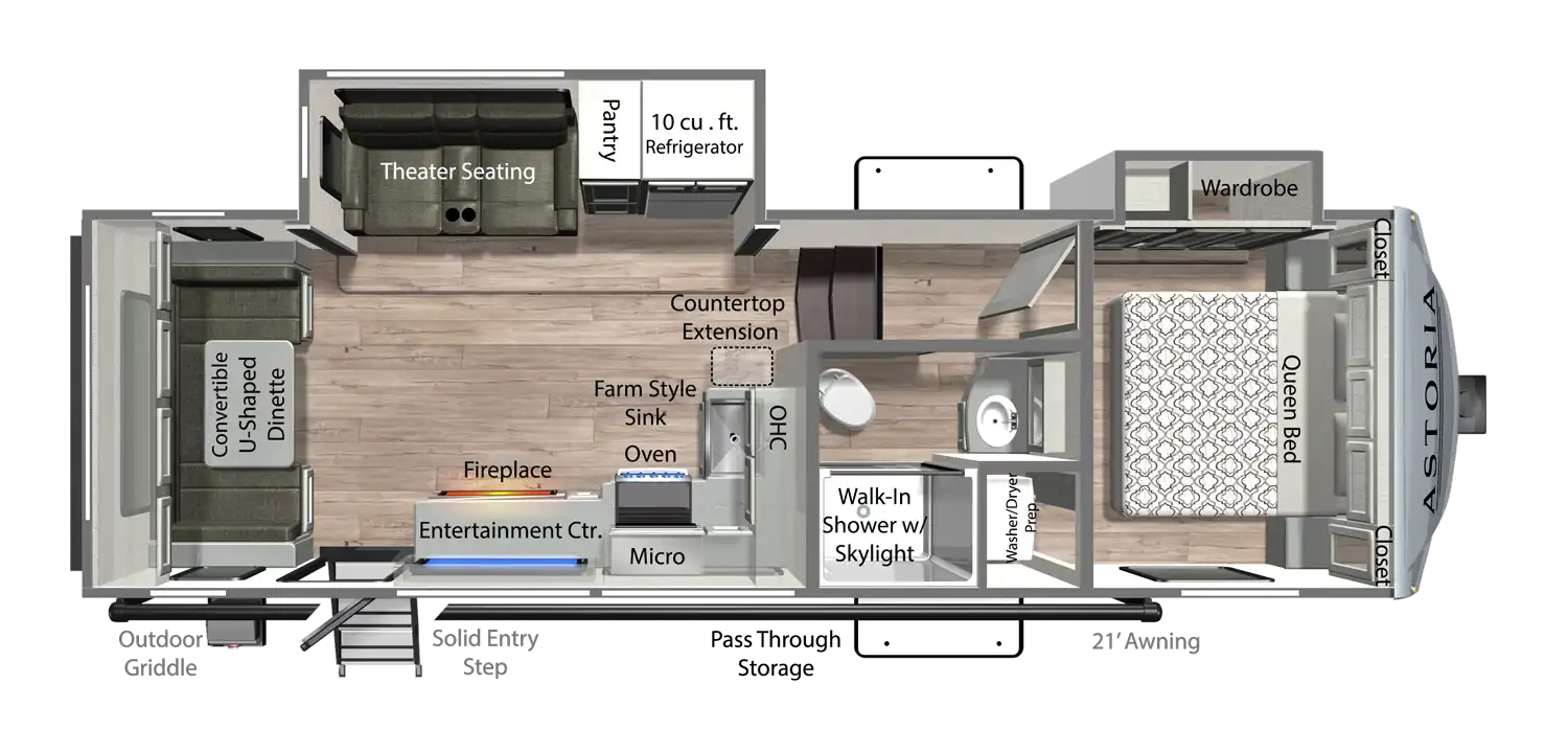 2026 Dutchmen Astoria 250RD floor plan diagram