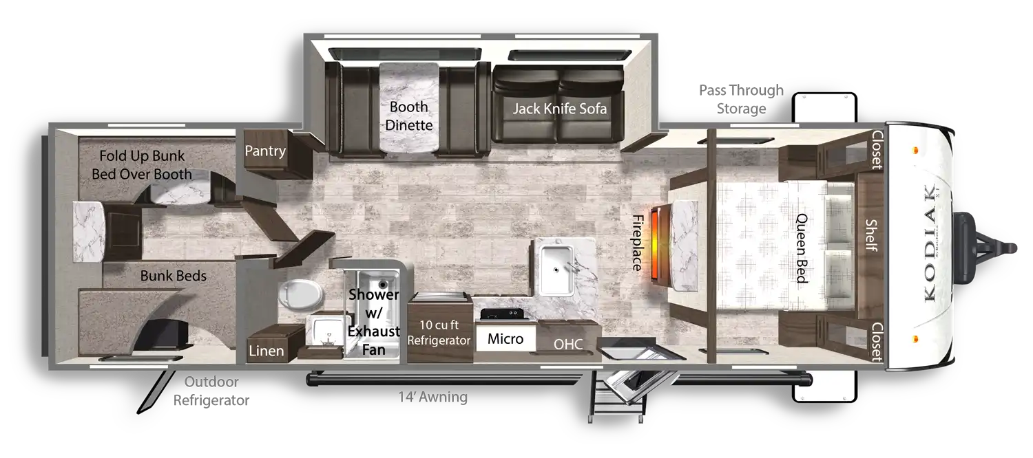 2026 Dutchmen Kodiak 280BHSL floor plan diagram