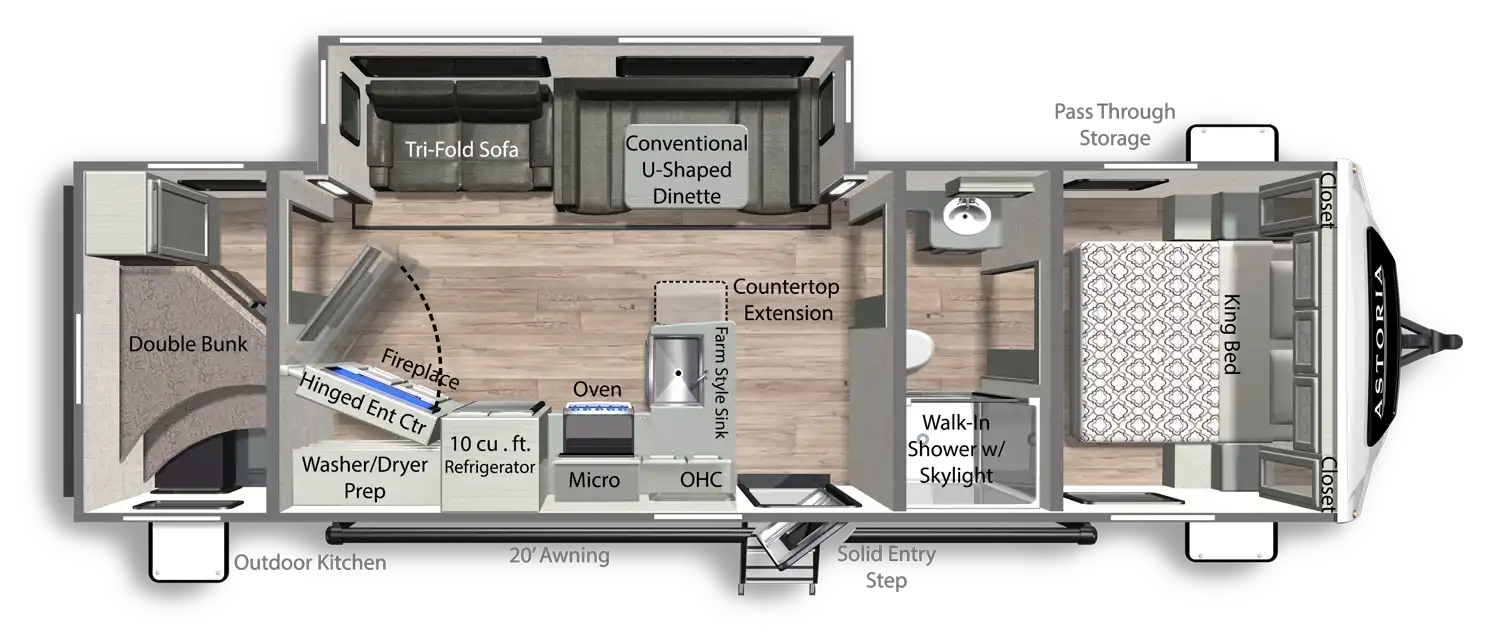 2026 Dutchmen Astoria 2903BH floor plan diagram