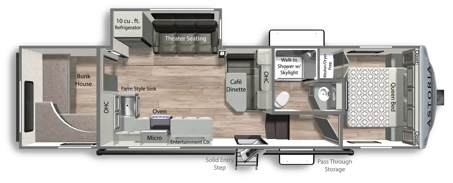 2026 Dutchmen Astoria 298BH floor plan diagram