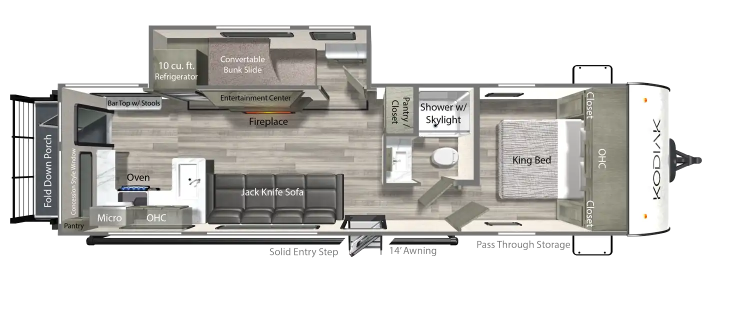 2026 Dutchmen Kodiak 308BHSL floor plan diagram