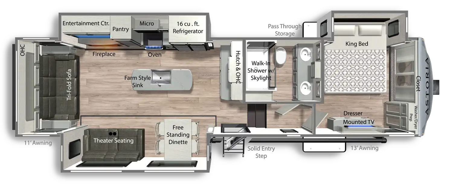 2026 Dutchmen Astoria 3173RLP floor plan diagram