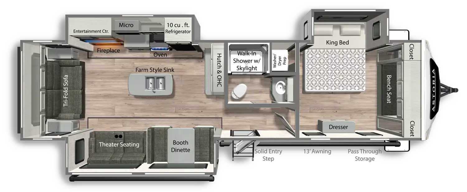 2026 Dutchmen Astoria 3313RL floor plan diagram