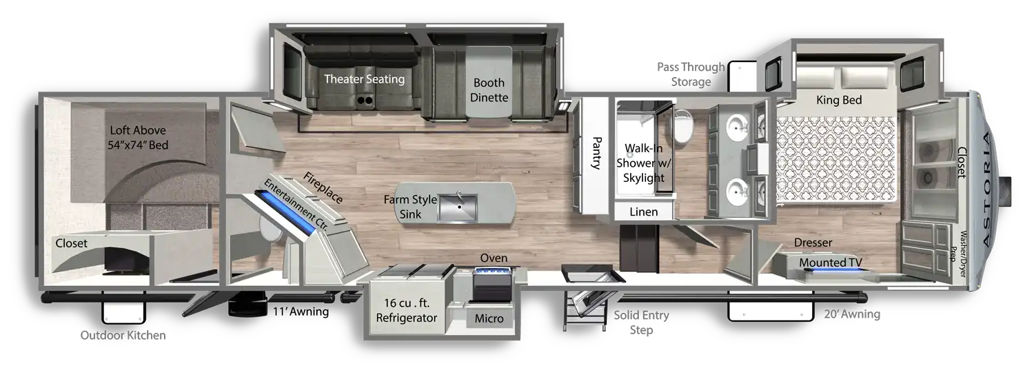 2026 Dutchmen Astoria 3603LFP floor plan diagram