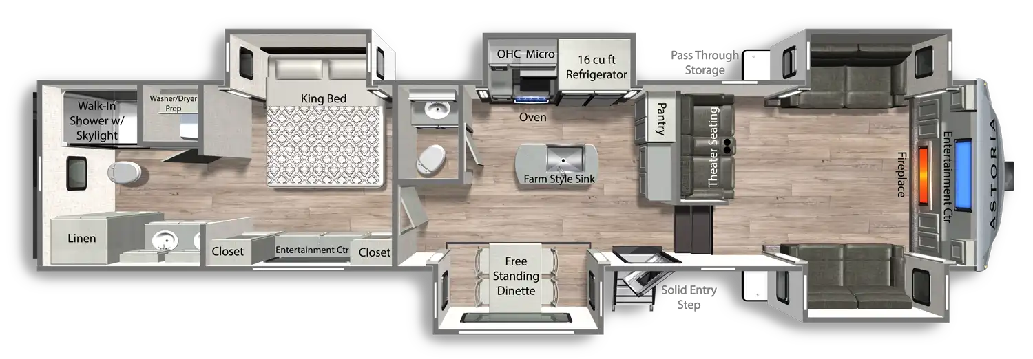 2026 Dutchmen Astoria 3803FLP floor plan diagram