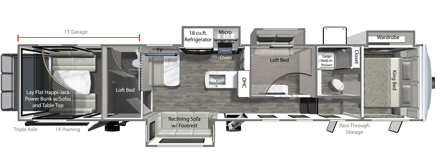 2026 Dutchmen Voltage Triton 4271 floor plan diagram