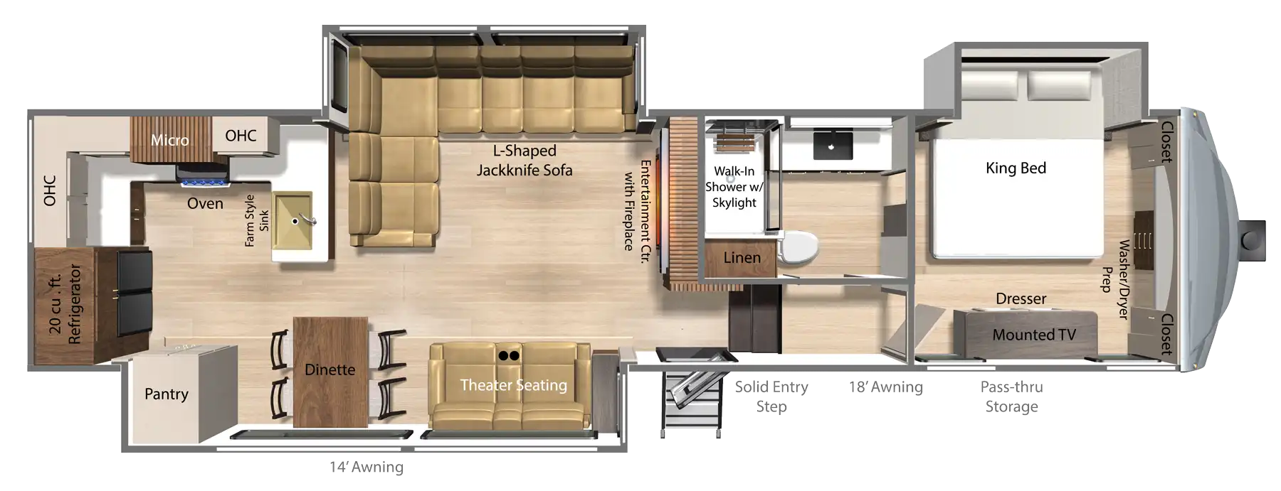 2026 Dutchmen Denali 366RK floor plan diagram